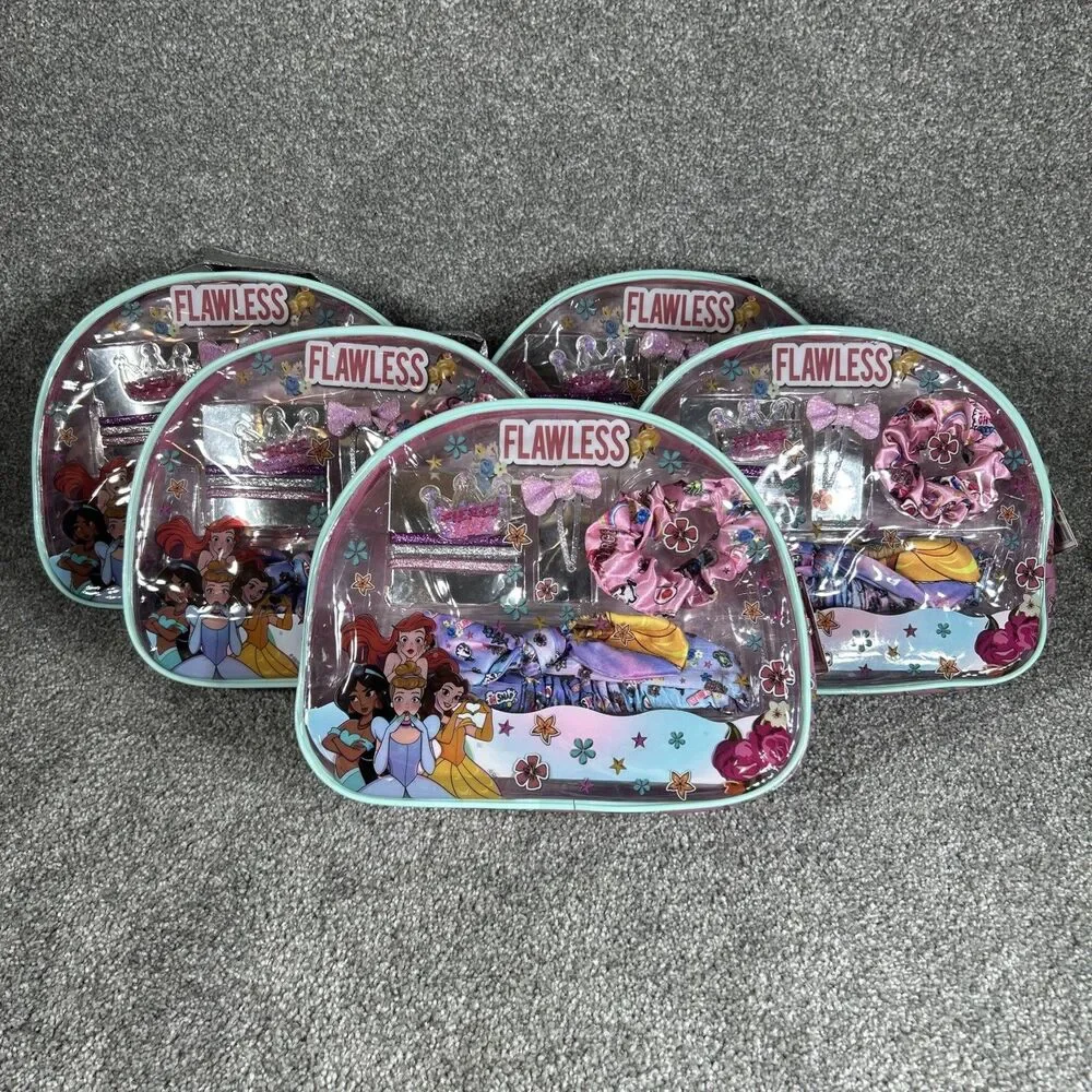 Disney Princess Scrunchies Hair Tie Sets Carry Bag Cinderella Lot Of 5
